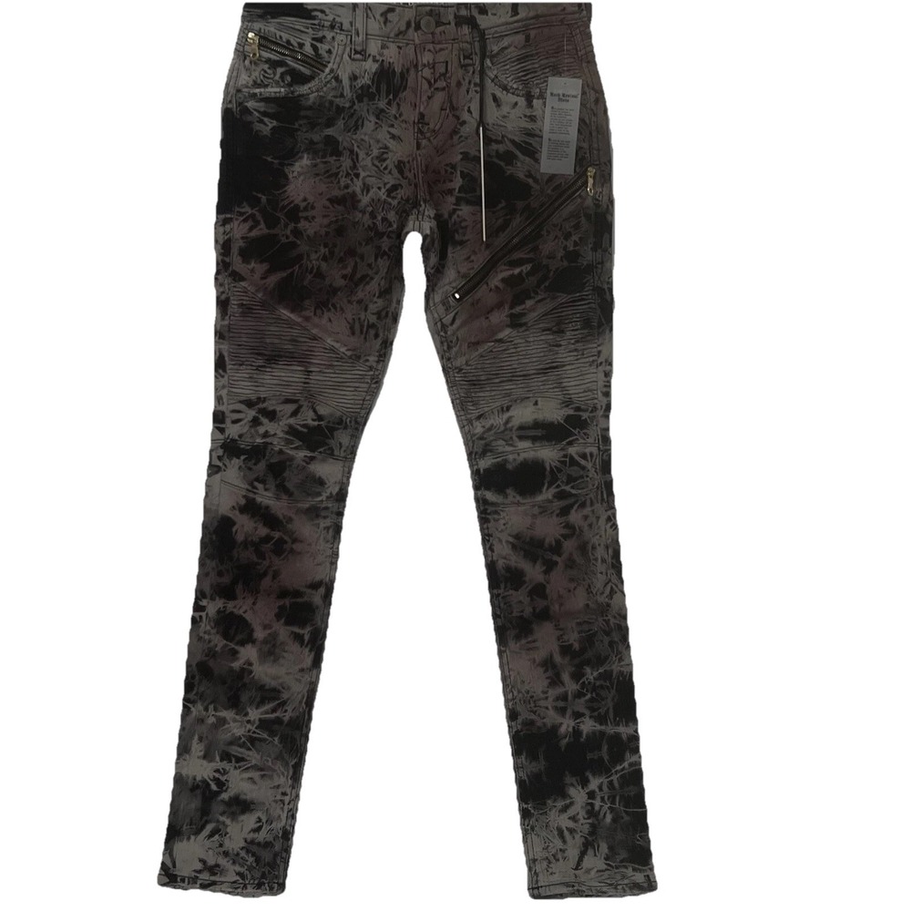 Rock Revival Jezek Jeans Skinny Straight Stretch Tie Rustic Dye Zippers Size 29